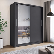 Szafa dwudrzwiowa LYNX 204 cm z lustrem - Szary Grafit