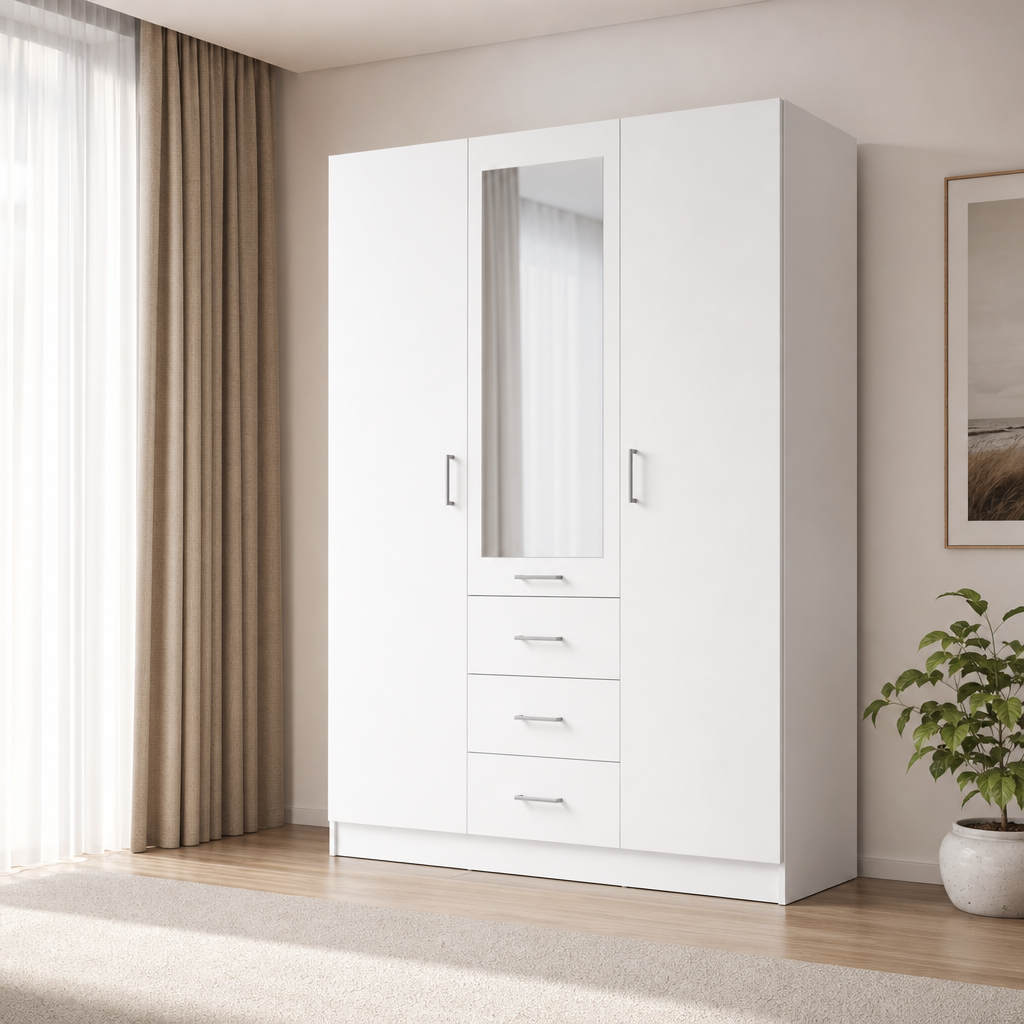 Szafa trzydrzwiowa INDUS 150 cm - Kolor Biały
