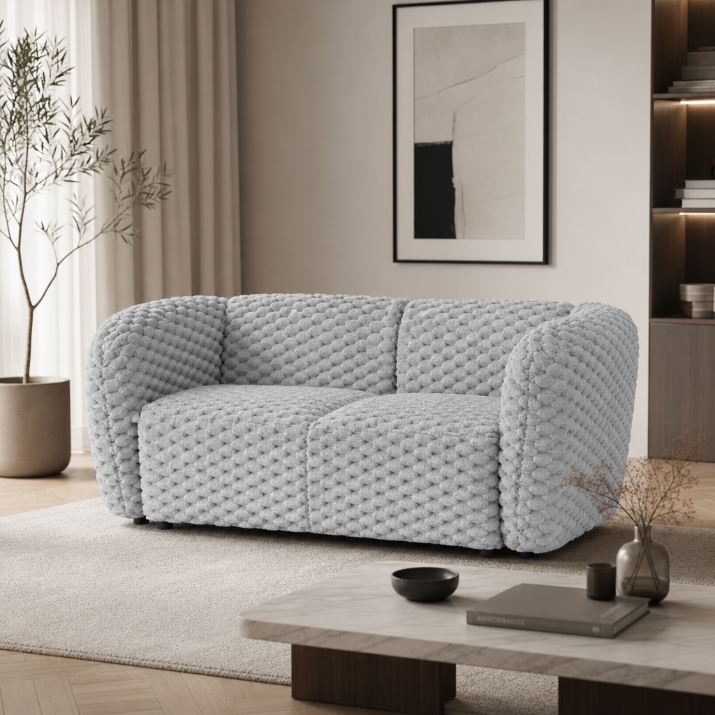Sofa NEVARIS - Kolor Popielaty / Tkanina