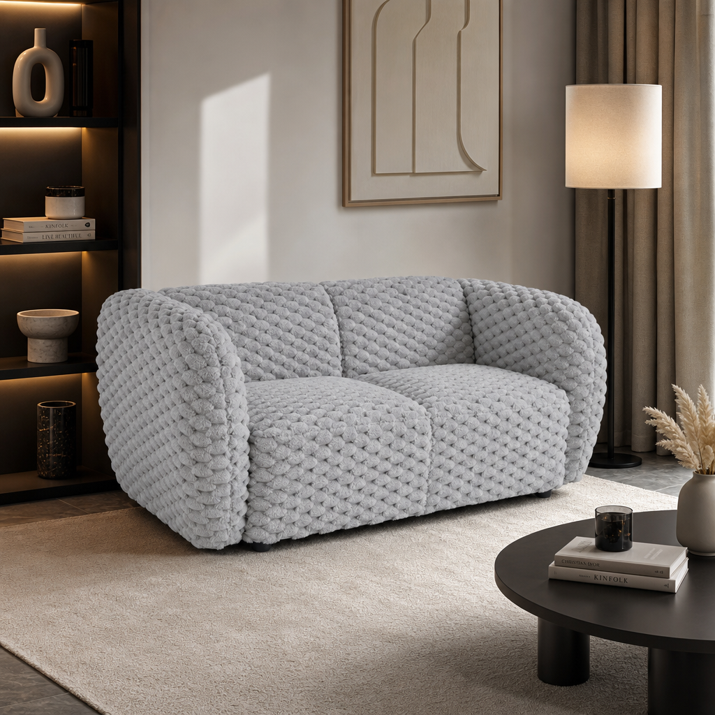 Sofa NEVARIS - Kolor Popielaty / Tkanina