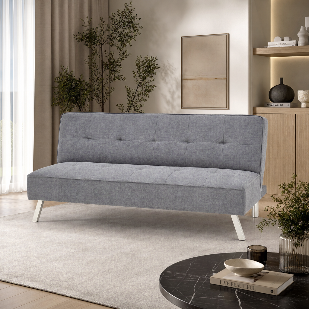 Sofa rozkładana ASTRION - Kolor Popielaty / Tkanina