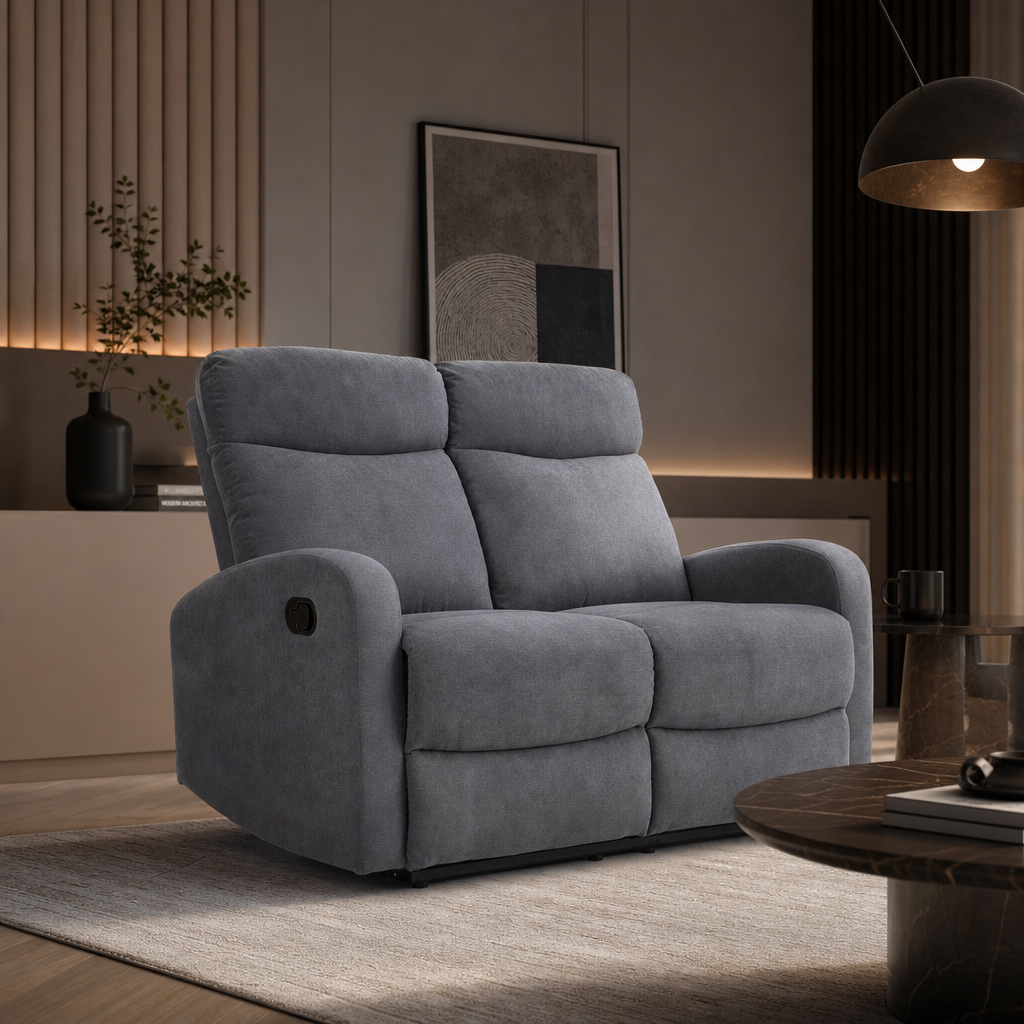 Sofa dwuosobowa rozkładana ORION - Kolor Ciemny Popielaty / Tkanina