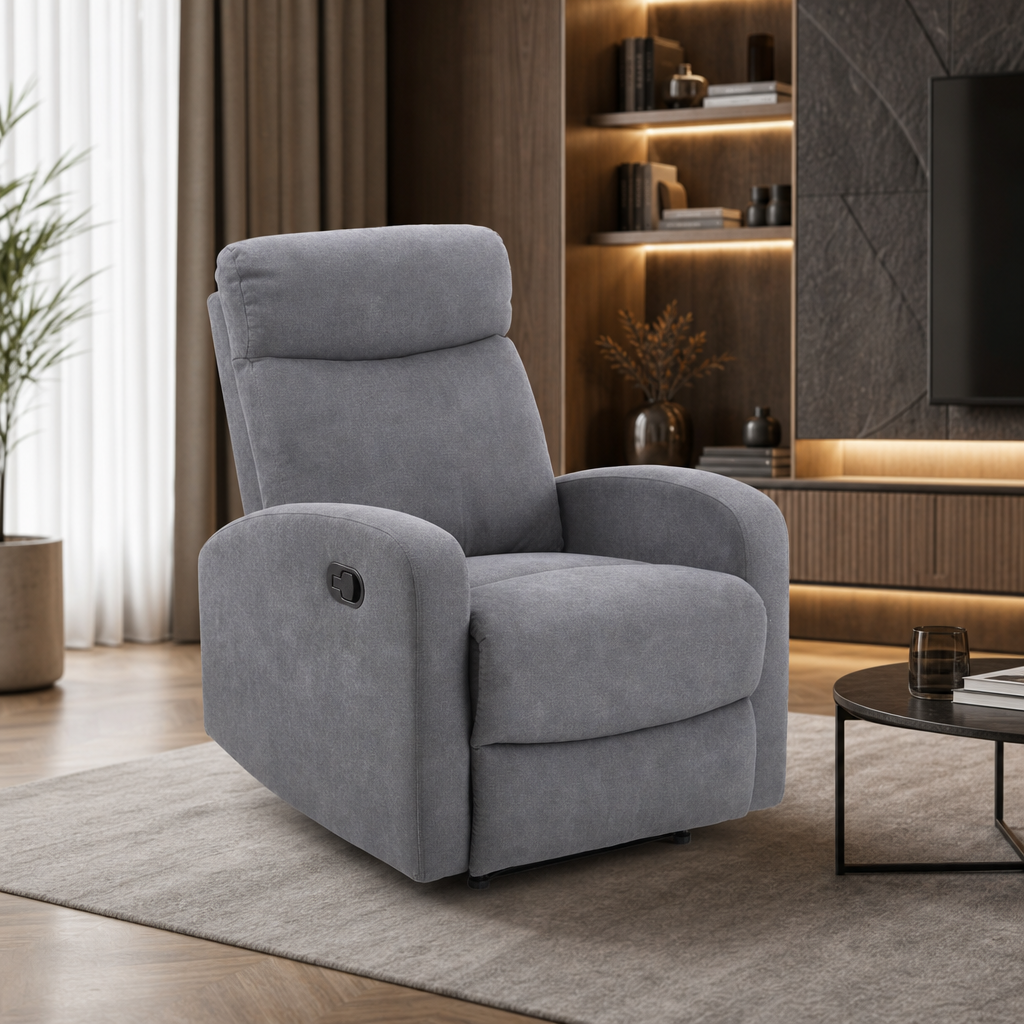 Sofa jednoosobowa rozkładana ORION - Kolor Ciemny Popielaty / Tkanina