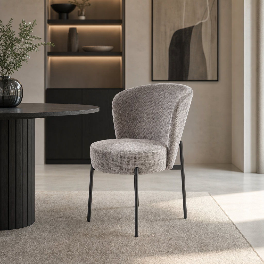 Krzesło WEGA - Kolor Popielaty / Tkanina SONNET
