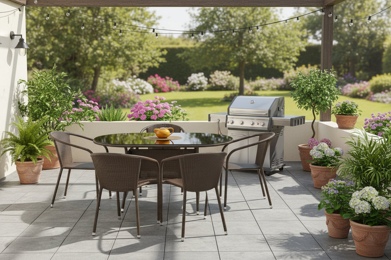 Stół ogrodowy RATEK - kolor ratan orzech ciemny brąz