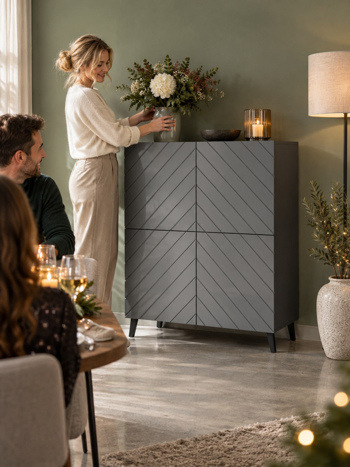 Regał PIRA 101 cm - szary - aranżacja