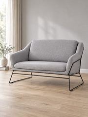 Sofa CHORI 125 cm XL - jasny popiel / czarny / tkanina