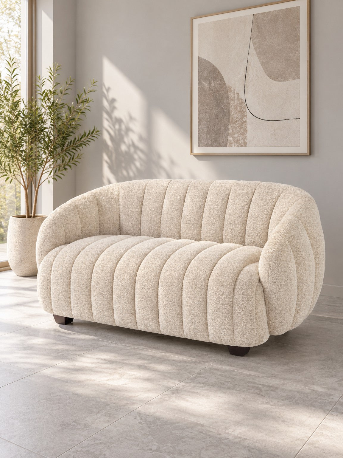 Sofa ZOLA 140 cm XL - kremowy / tkanina