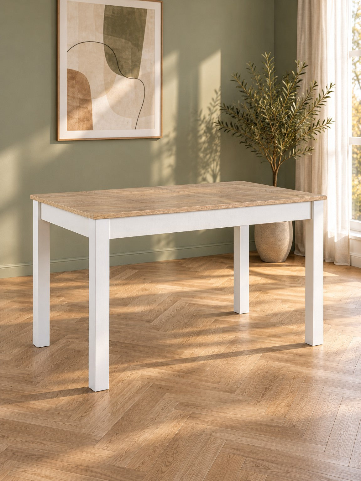 Stół ACRUX 118-158 cm - dąb sonoma / biały