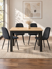 Stół ALPA 120-160 cm - dąb artisan / czarny