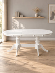 Stół BERTA 150-190 cm - biały / lite drewno