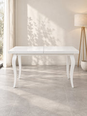 Stół CZAPA 140-180 cm - biały / lite drewno