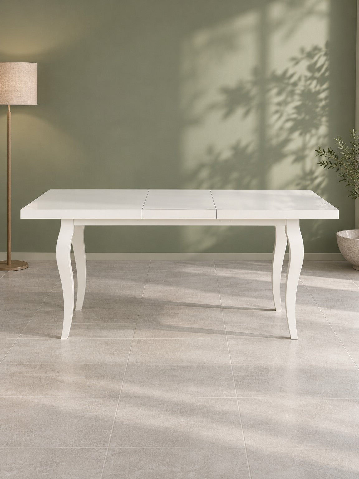 Stół CZAPA 160-240 cm - biały / lite drewno