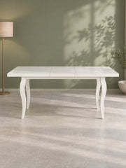 Stół CZAPA 160-240 cm - biały / lite drewno