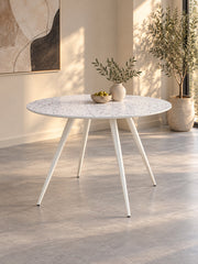Stół MIRIS ø120 cm - biały / wielokolorowy / metal
