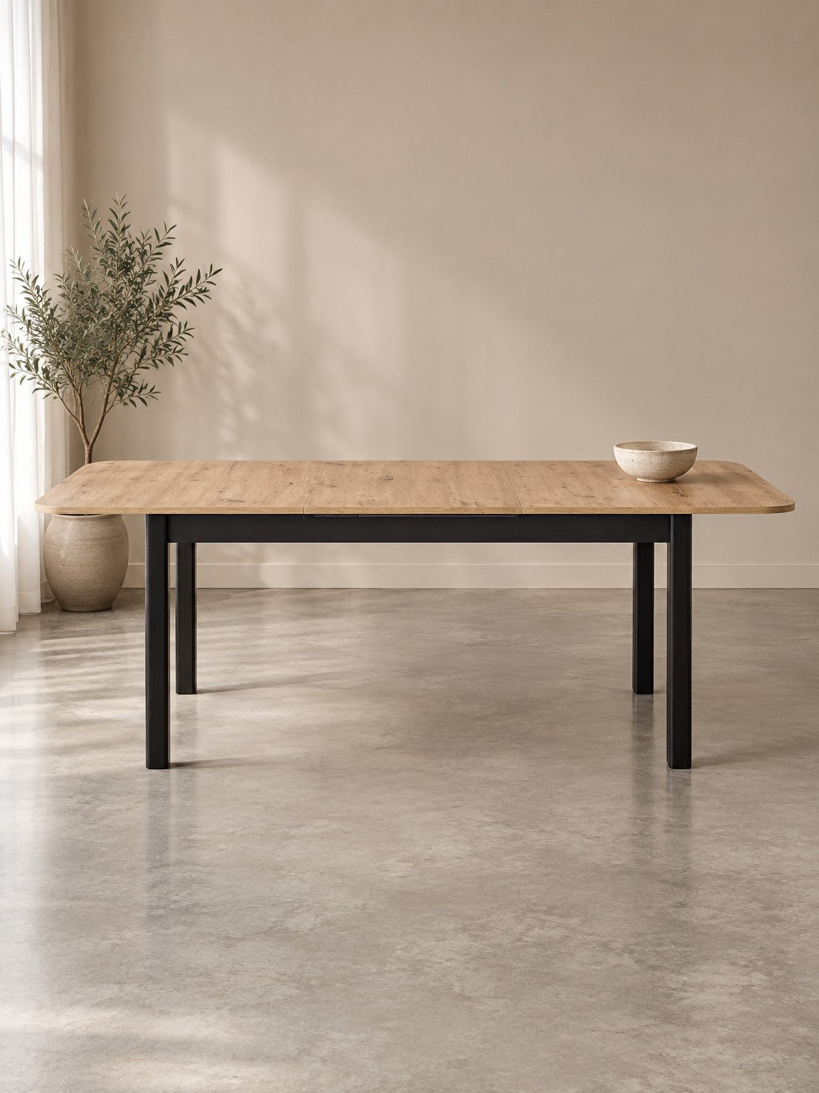 Stół TORES 160-240 cm - dąb artisan / czarny