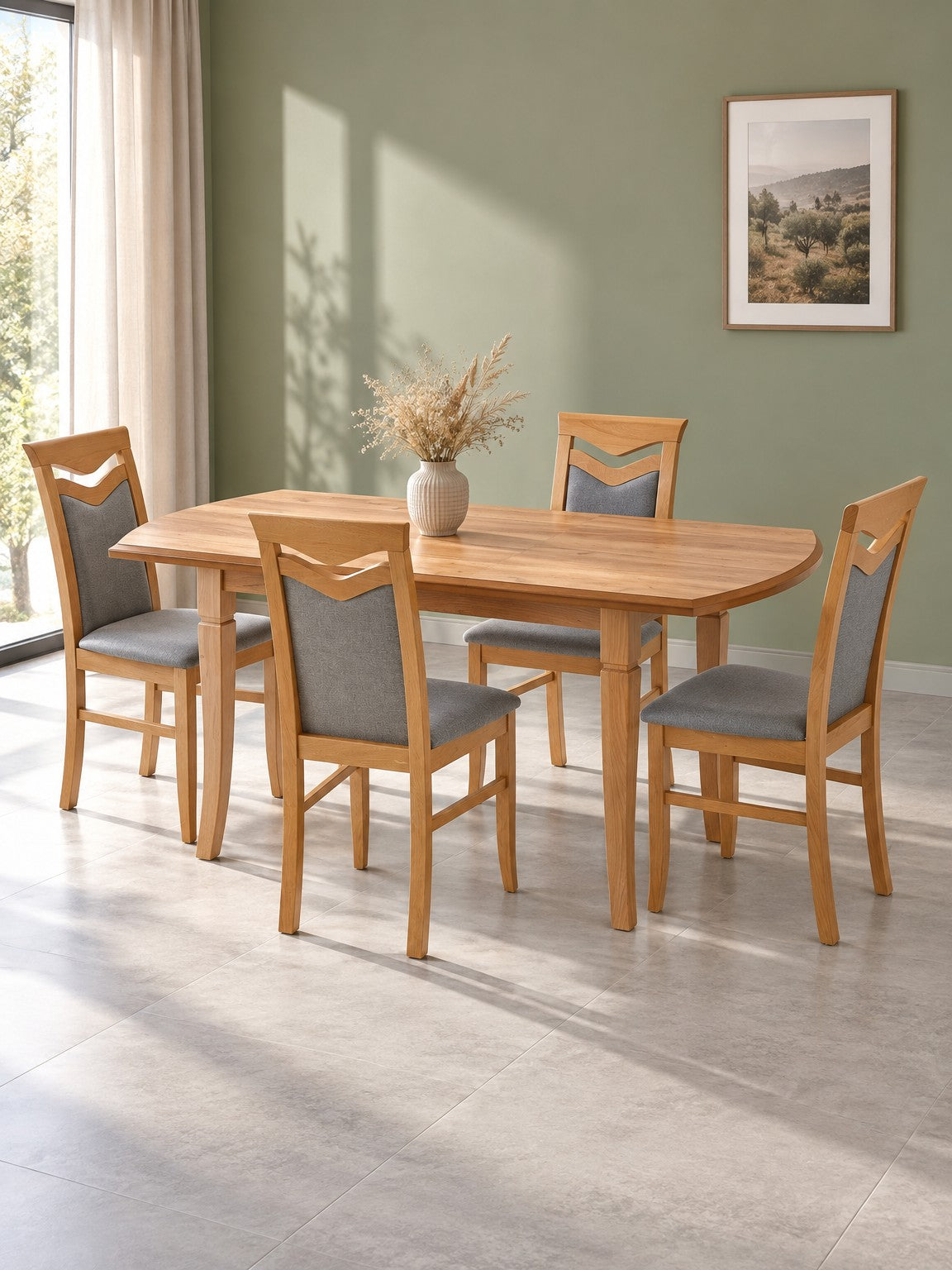 Stół URLI 160-240 cm - dąb craft / lite drewno