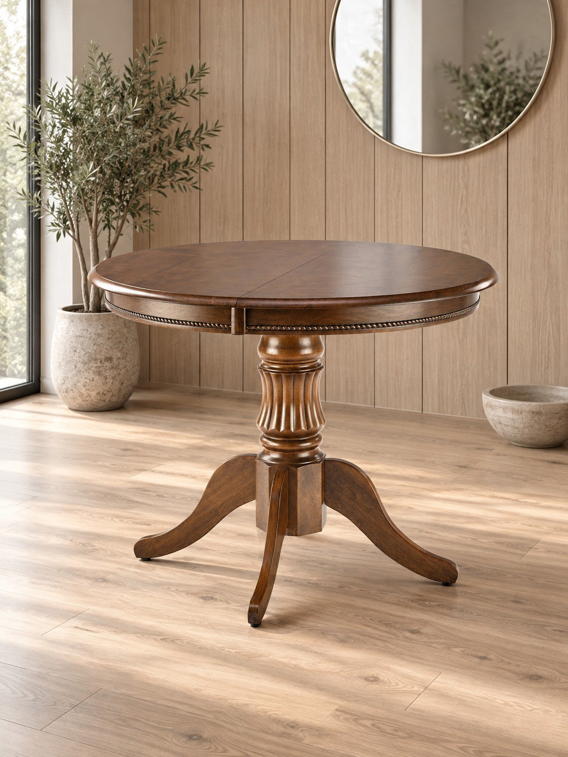 Stół ZAPIRA 90-124 cm - ciemny orzech / okleina drewniana