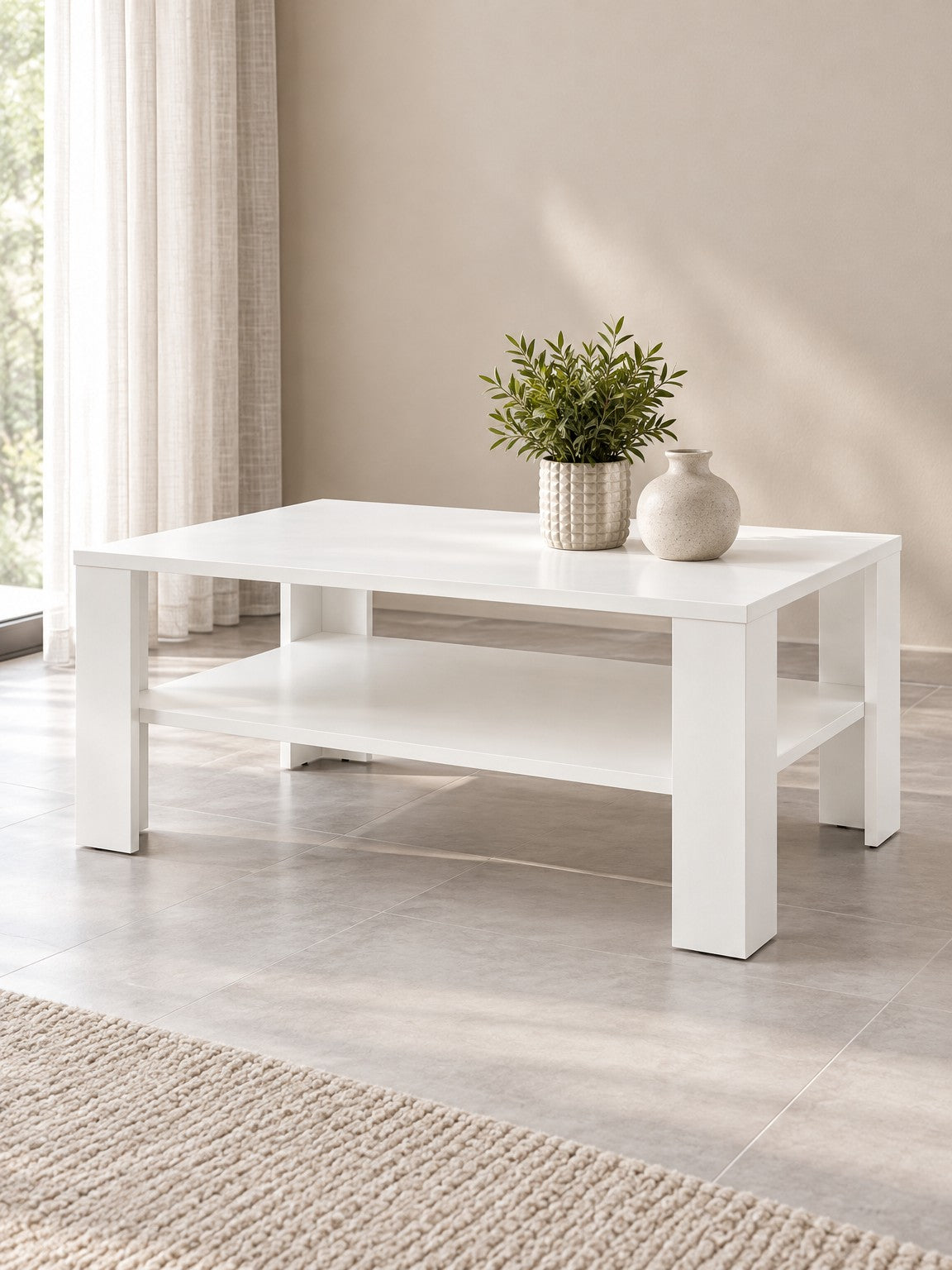 Stolik kawowy BRUNE 110 cm - biały