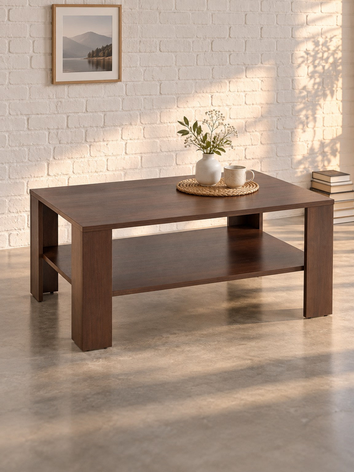 Stolik kawowy BRUNE 110 cm - ciemny orzech