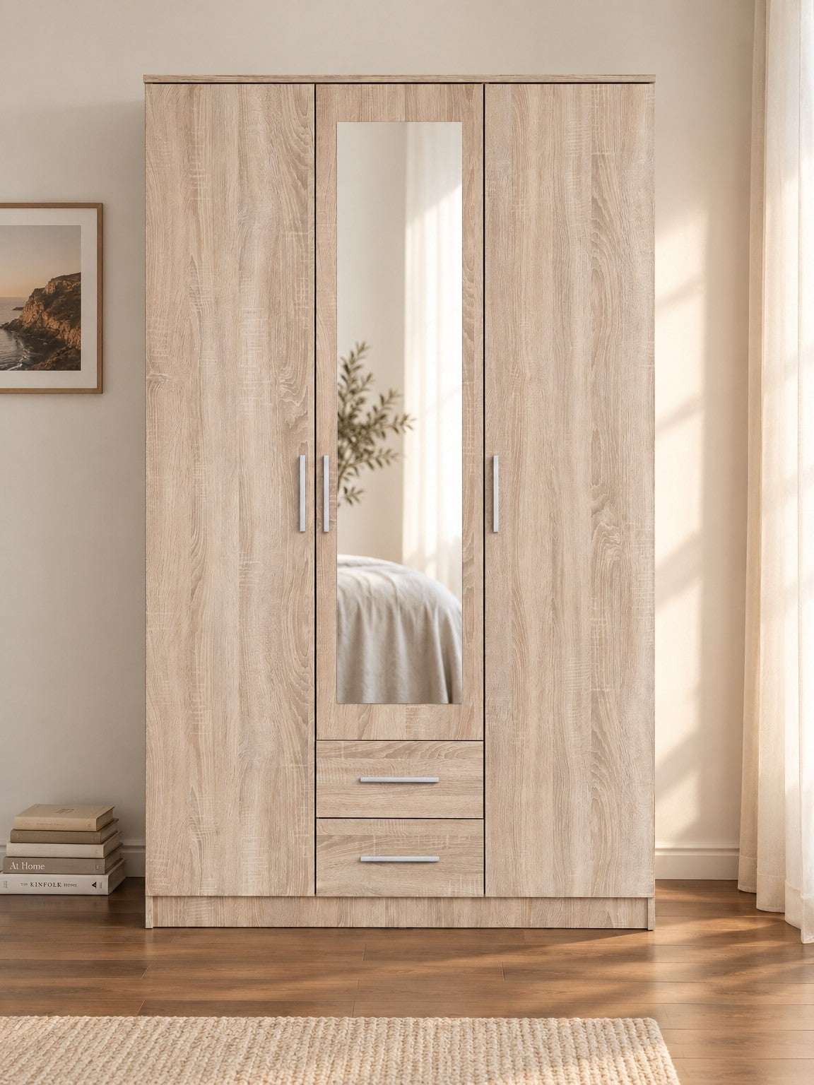 Szafa ACHERNAR 120 cm z lustrem S-3 - dąb sonoma