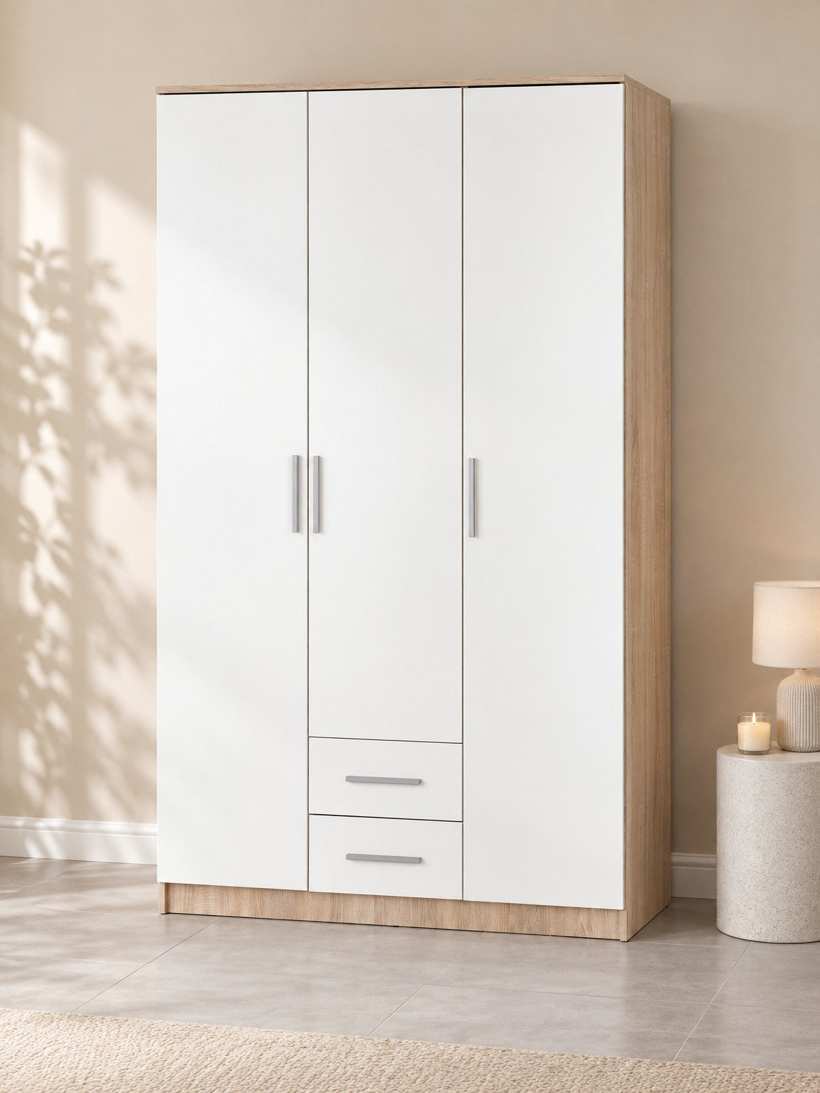 Szafa ACHERNAR 120 cm S-3 - biały / dąb sonoma