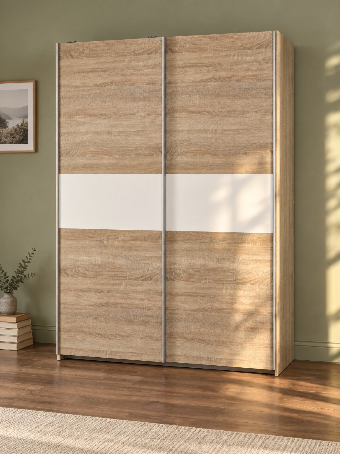 Szafa ACHERNAR 153 cm S-1 - dąb sonoma / biały