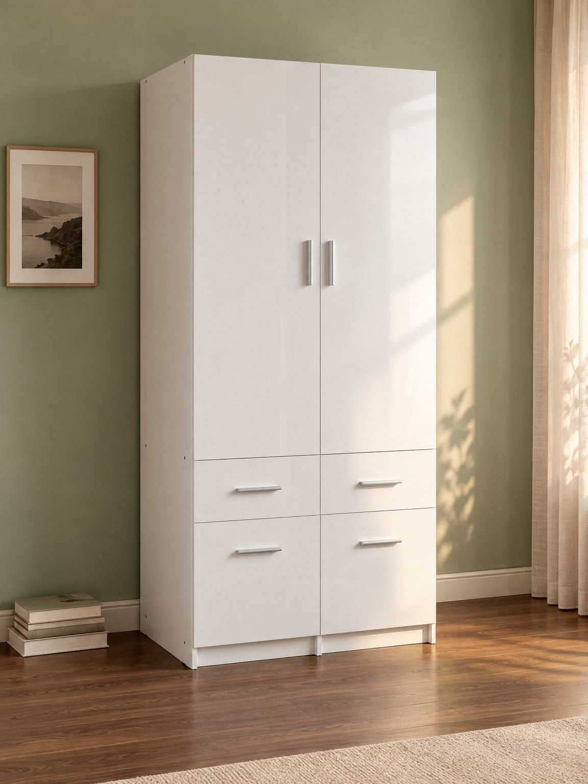 Szafa ANTILA 91 cm z szufladami - biały