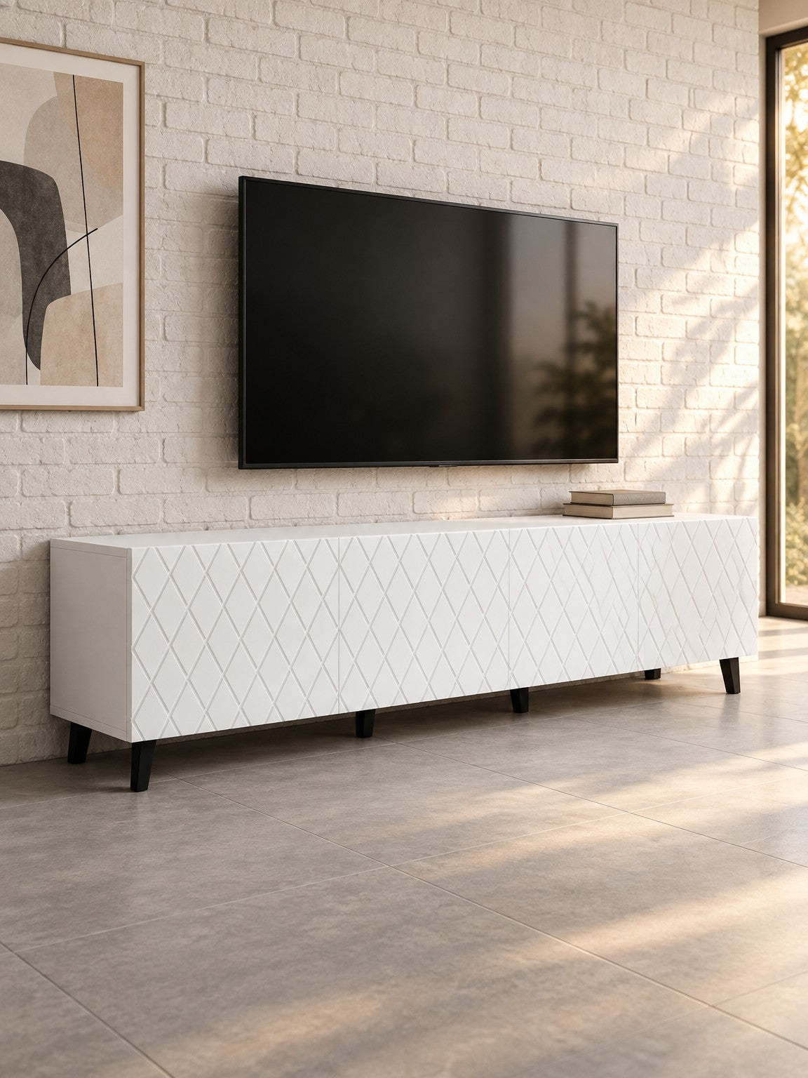 Szafka RTV ELAS 200 cm - biały