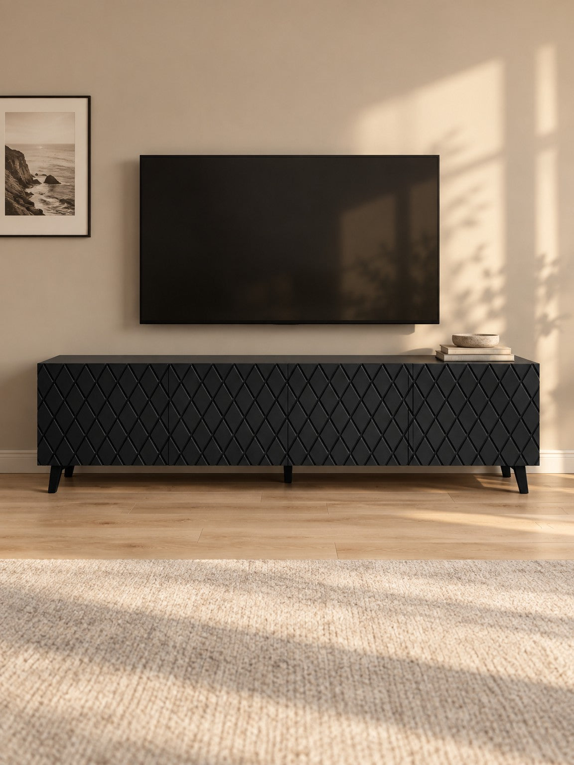 Szafka RTV ELAS 200 cm - czarny