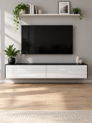 Szafka RTV FODA 180 cm - czarny / biały