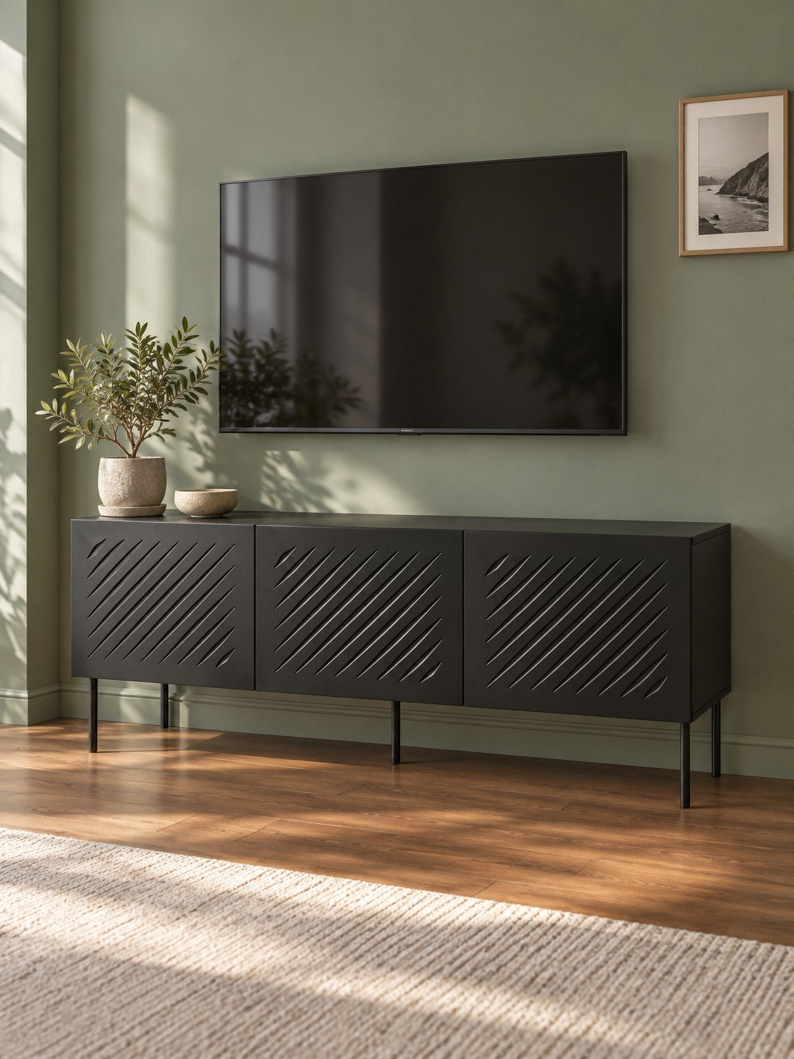 Szafka RTV GELA 150 cm - czarny