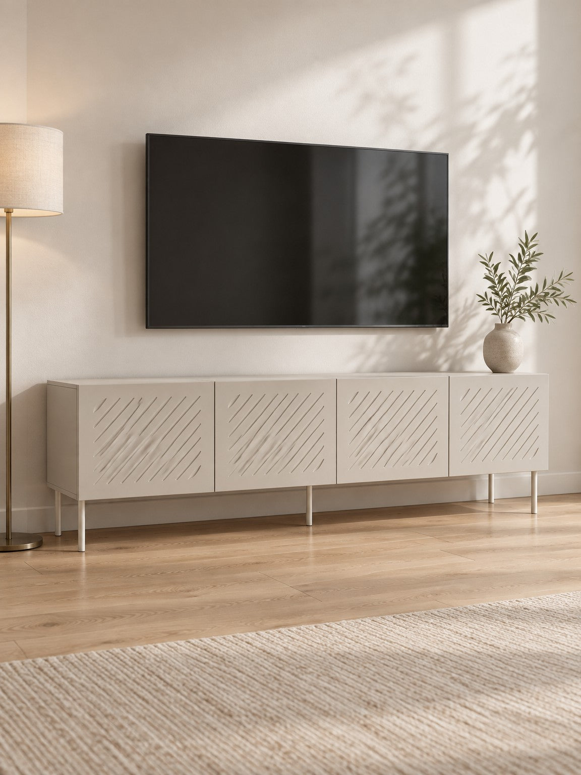 Szafka RTV GELA 200 cm - beżowy