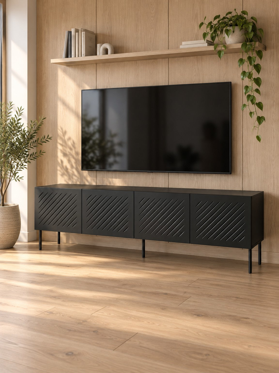 Szafka RTV GELA 200 cm - czarny
