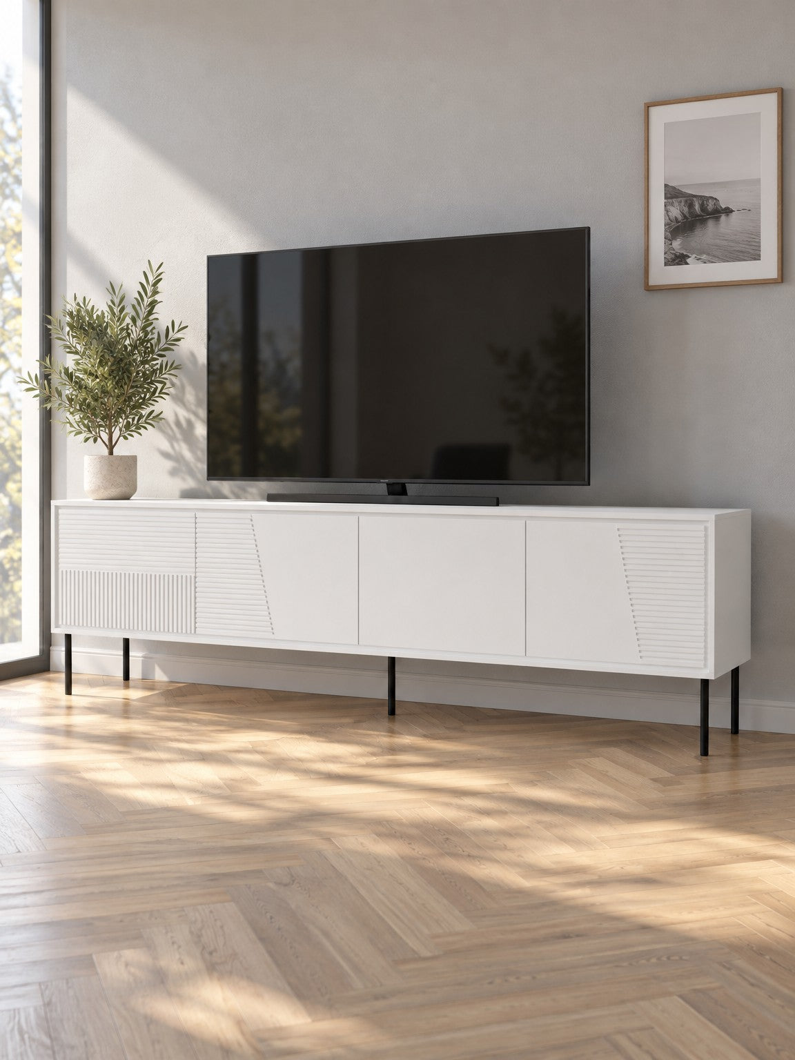 Szafka RTV JOTIS 200 cm - biały