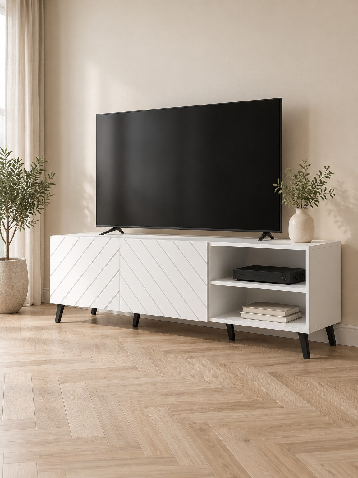 Szafka RTV PIRA 150 cm - biały