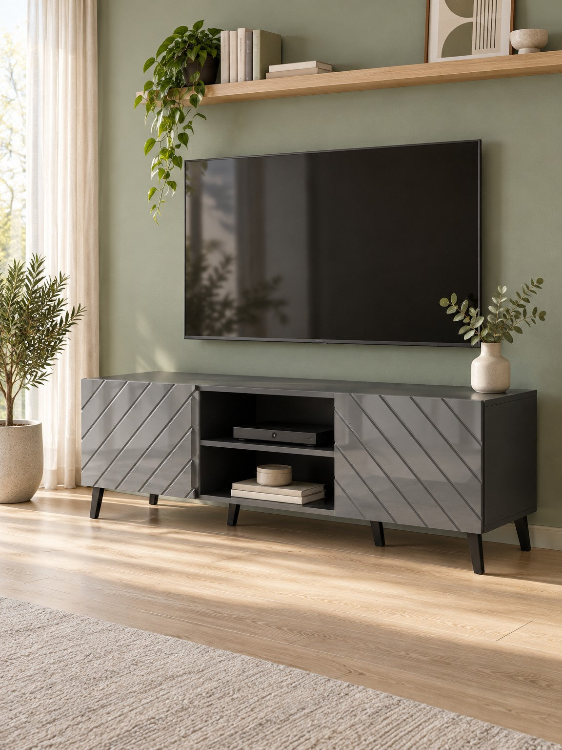 Szafka RTV PIRA 150 cm - szary