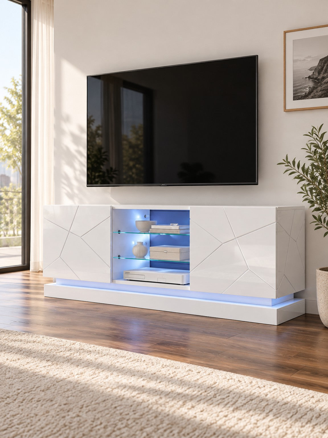 Szafka RTV ZORA 160 cm - biały