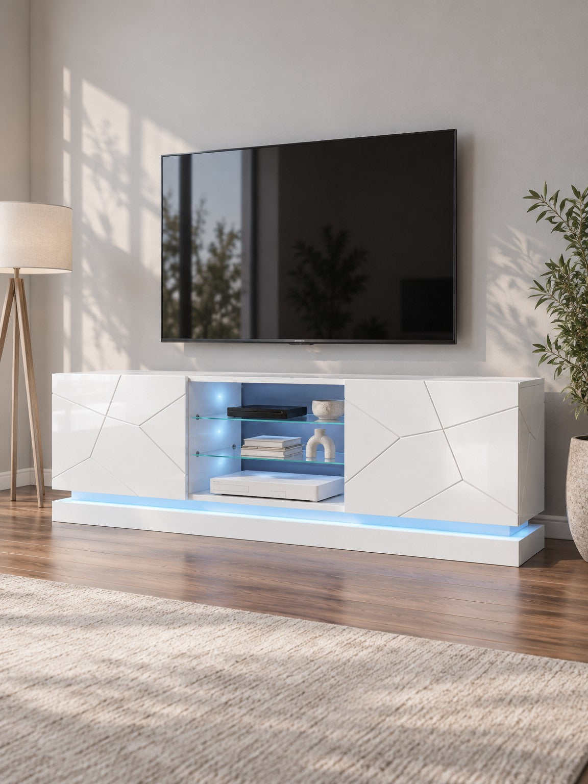 Szafka RTV ZORA 200 cm - biały