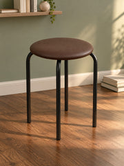 Taboret NAMINA - brązowy / czarny / metal