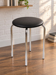 Taboret NAMINA - czarny / srebrny / metal
