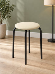 Taboret NAMINA - kremowy / czarny / metal