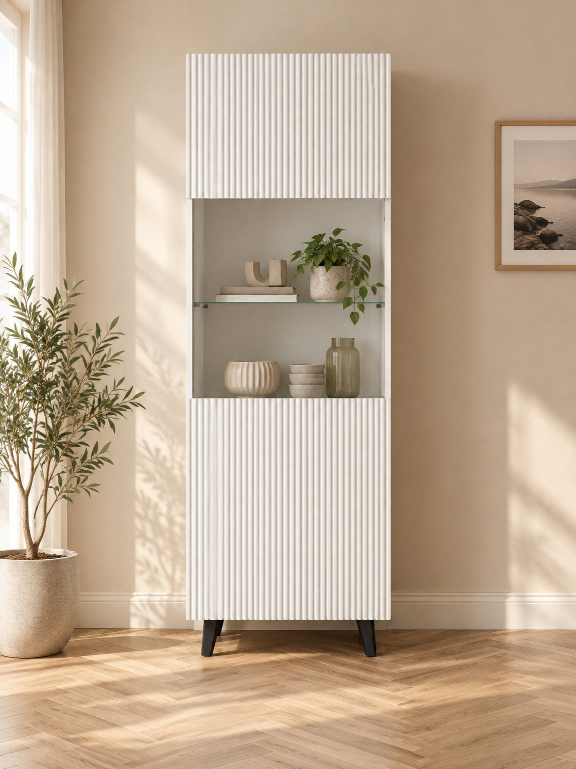 Witryna ATENA 60 cm - biały / tworzywo