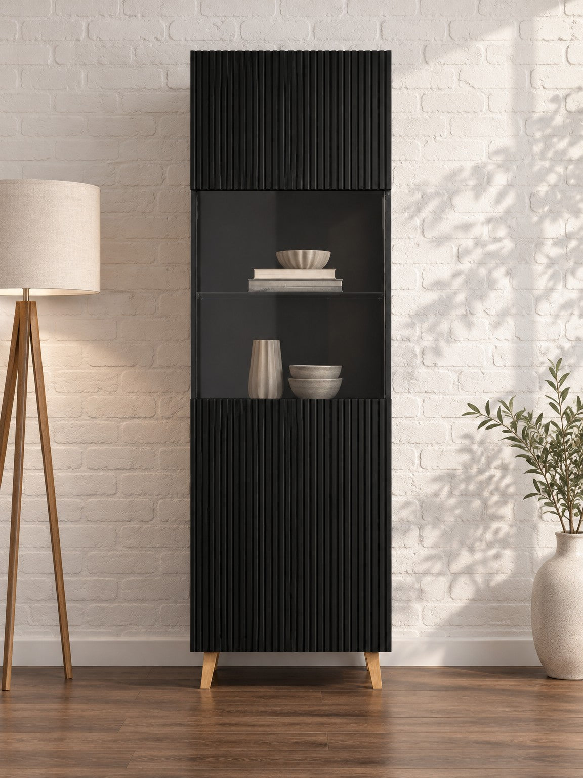 Witryna ATENA 60 cm - czarny / tworzywo