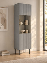Witryna GELI 50 cm - popielaty / czarny / metal