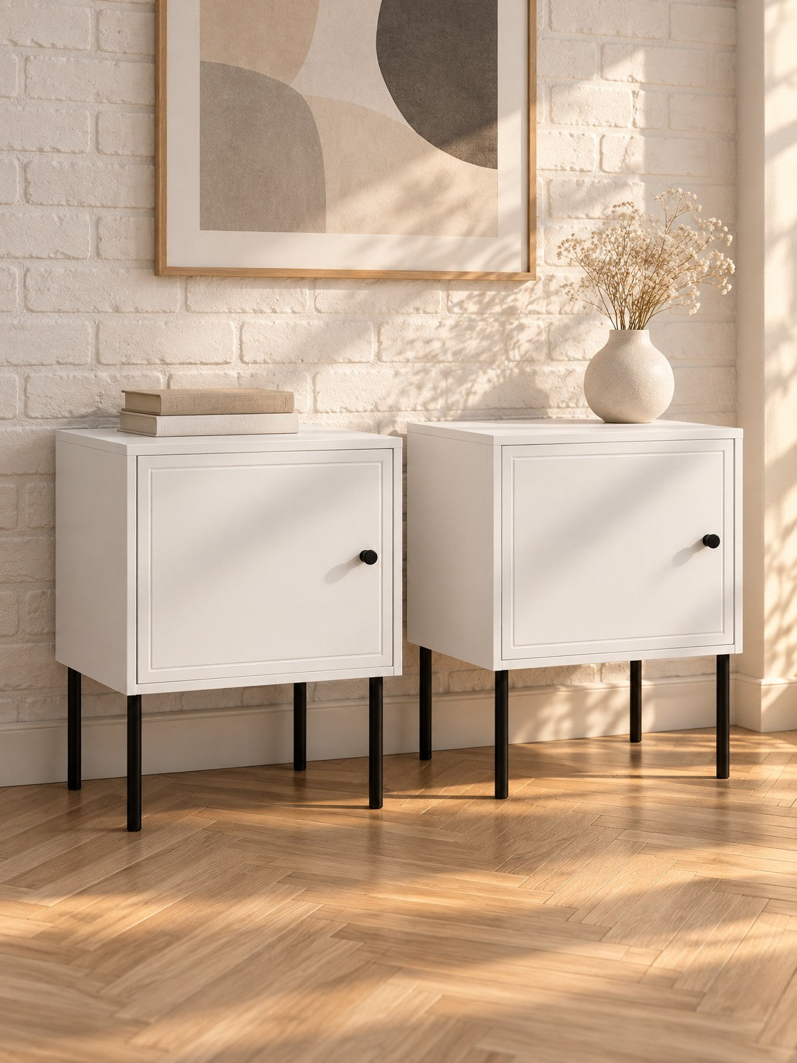 Zestaw 2 stolików nocnych MURI 45 cm - biały