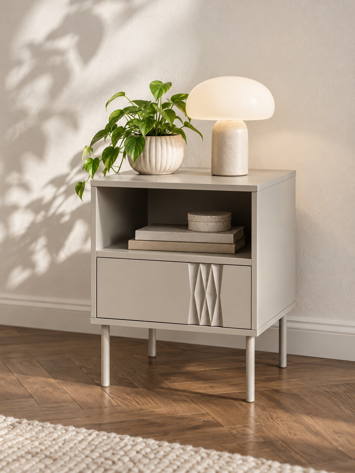 Zestaw 2 stolików nocnych UTRA 44 cm - beżowy